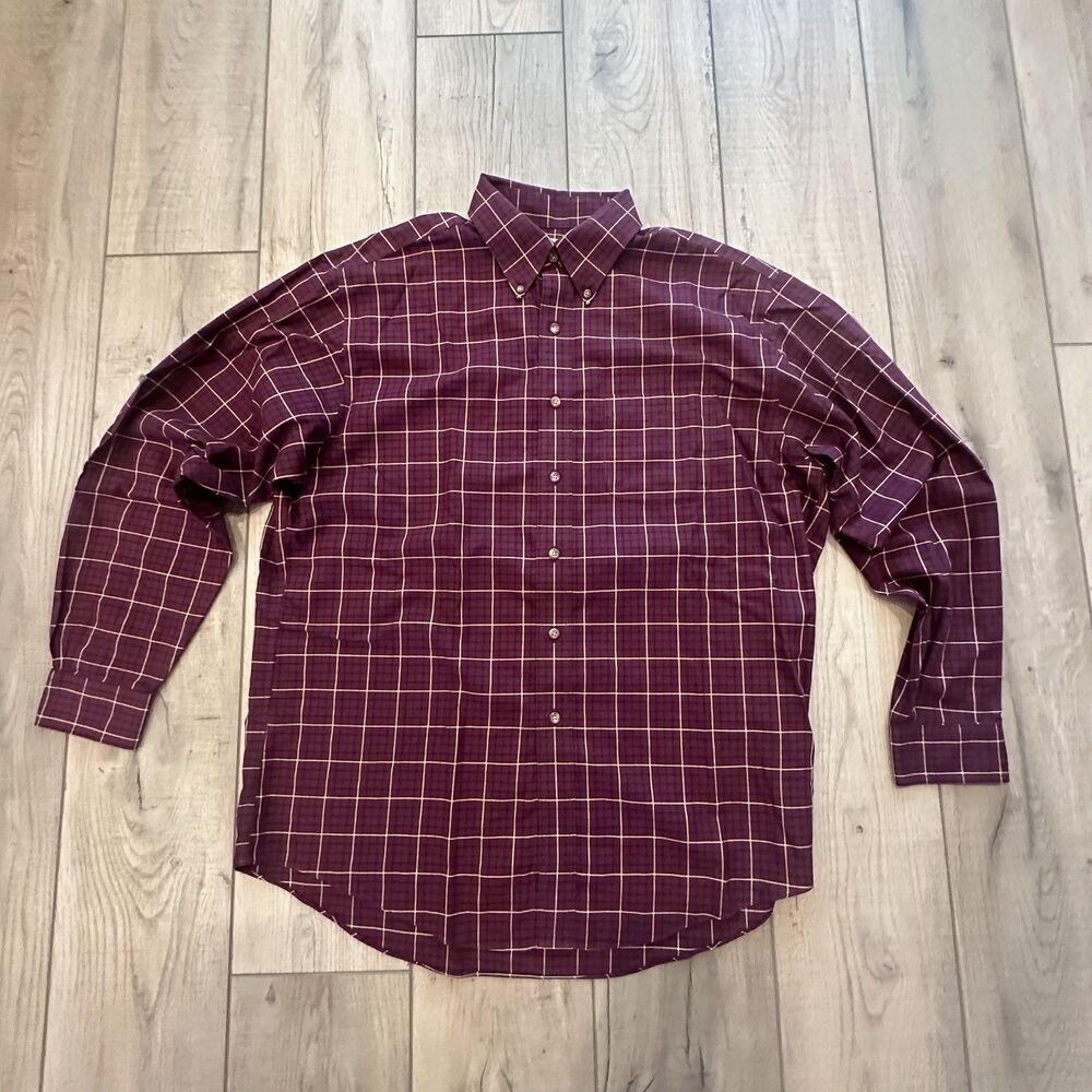 Brooks Brothers 346 Shirt Mens Large Plaid Button Down Long Sleeve Dress Shirt
